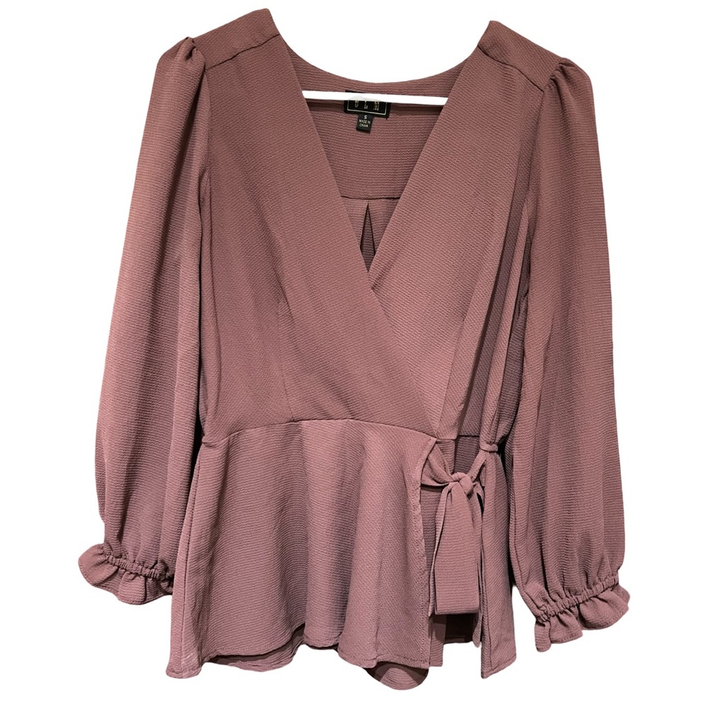OLM Plunge Peplum Shirt